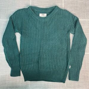 Play by Little Sleepies 2T Green Knit Crewneck Sweater Bamboo Viscose